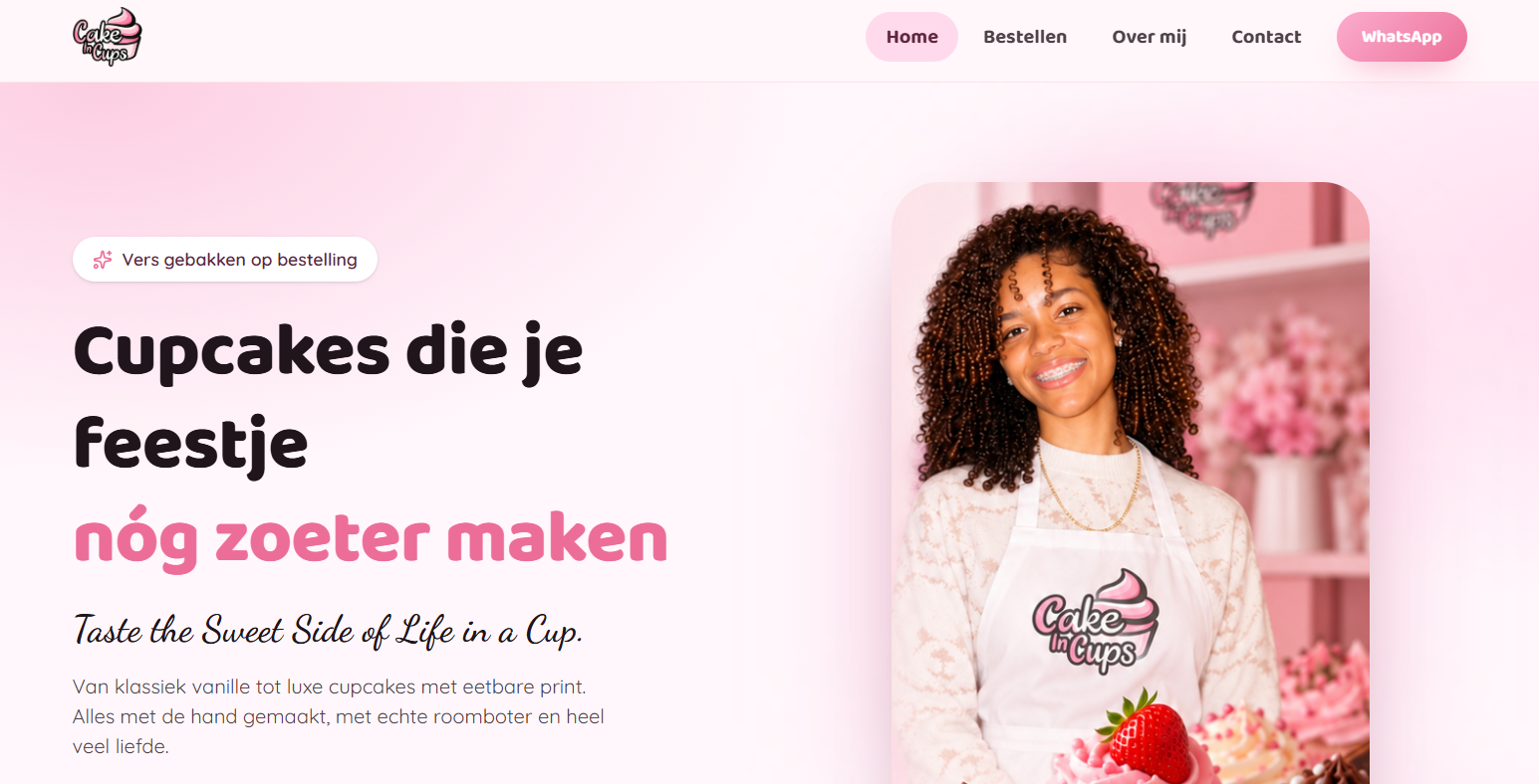 Website van Cake In Cups