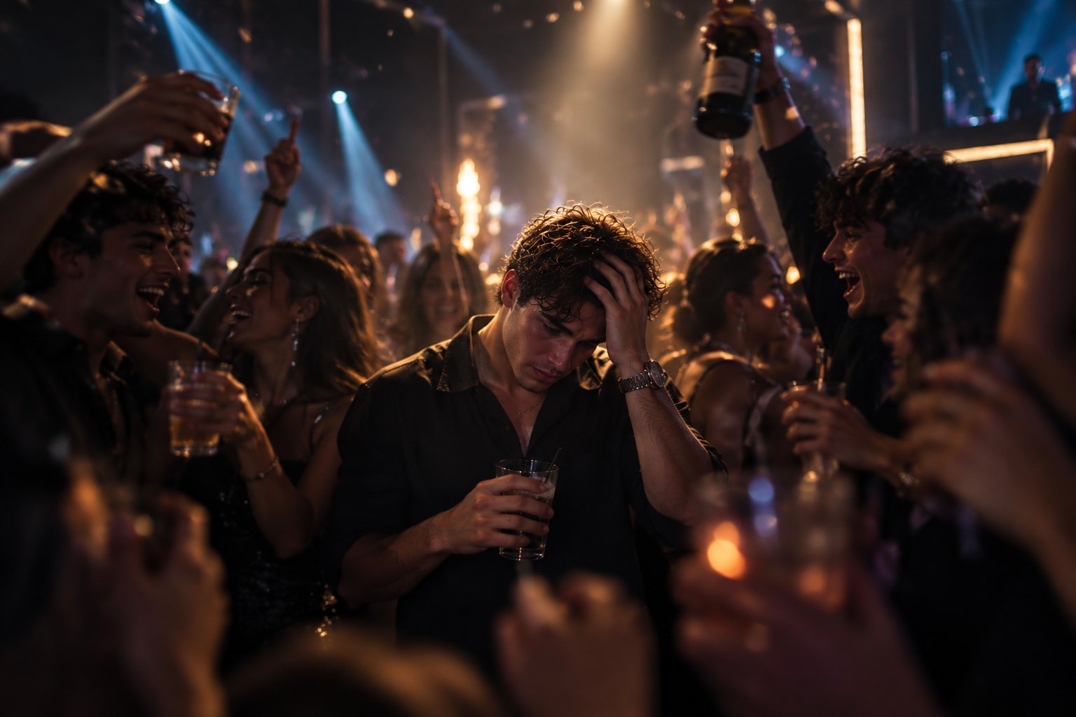 Overweldigd in een drukke, volle ruimte